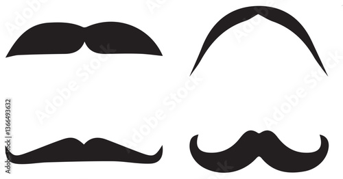 mustache set. mustache pack collection in flat design. collection of mustaches