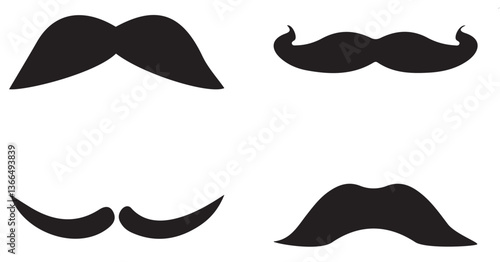collection of mustaches. set of mustaches. hipster mustache set