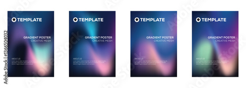 Gradient Poster Templates Creative Mesh Design, Abstract Backgrounds