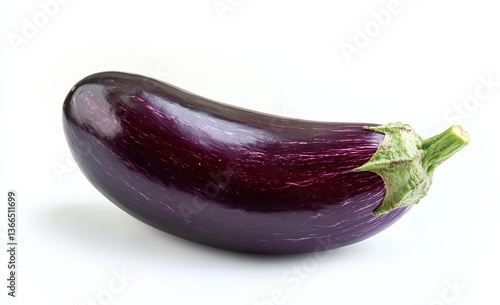 Wallpaper Mural Single eggplant, whole, on white background Torontodigital.ca