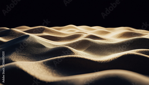 Fototapeta Naklejka Na Ścianę i Meble -  Close-up of sand dunes with a dark background.