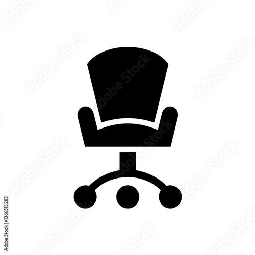 Office chair with wheels and high backrest for workplace, professional  comfort, mobility, ergonomic high-back seat, office furniture, adjustable armrests, business interior, workspace setup