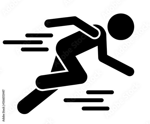 Running person silhouette with speed lines, fitness, sports, health. morning jogging, fitness, active lifestyle promoting endurance and health