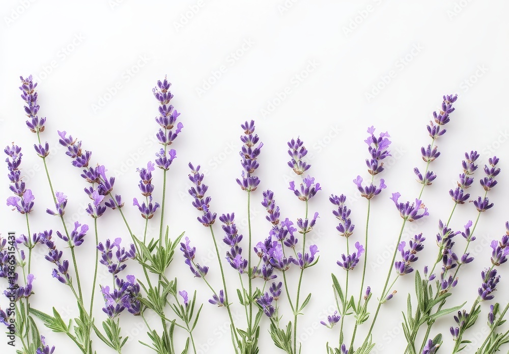 Naklejka premium Lavender sprigs on white background (3)