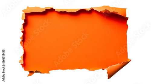Wallpaper Mural Bright orange paper with torn edges, abstract design element, cut out transparent Torontodigital.ca
