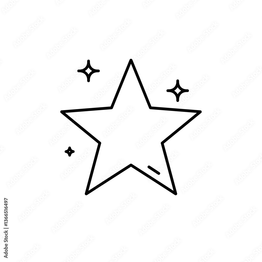 Sparkling Outline Star Icon, Simple Line Style, Transparent Background, Favoriteness Symbol, UI/UX, Web Graphics Sparkling Outline Star Icon, Simple Line Style, Transparent Background, Favoriteness Symbol, UI/UX, Web Graphics