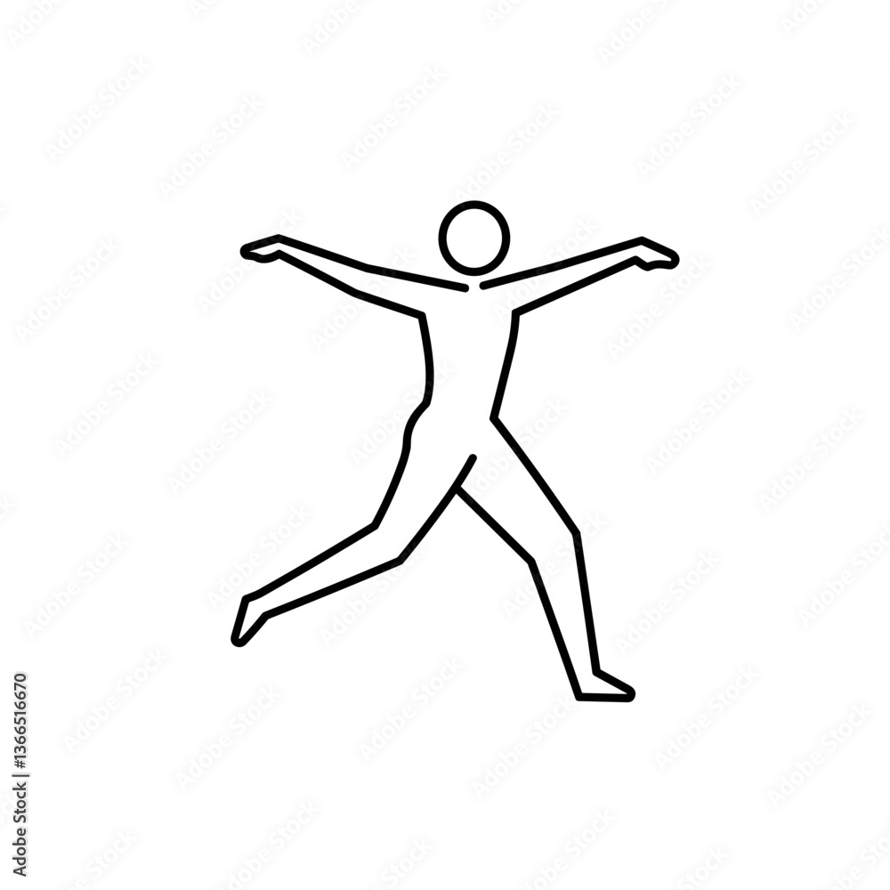 Dancing Person Icon in Minimalist Style on Transparent Background Dancing Person Icon in Minimalist Style on Transparent Background