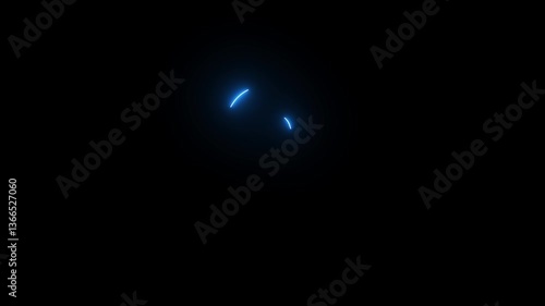 Five to zero countdown blue glow neon animation running animated numbers 5-0, 5 to 0 second modern digital countdown timer neon light style on black background.	