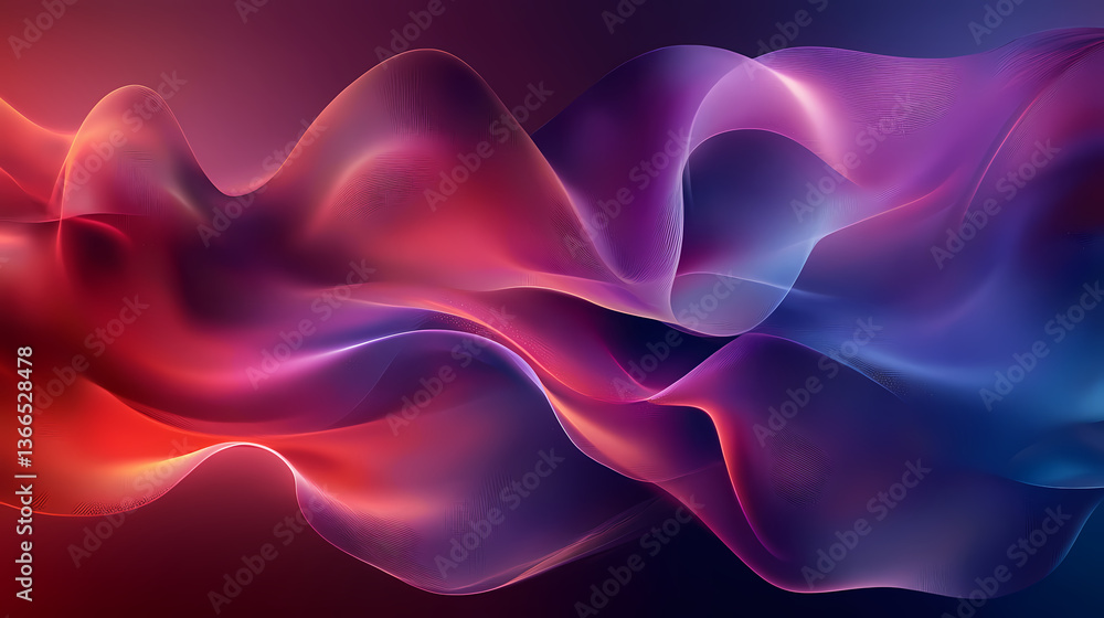 Fototapeta premium Flowing abstract ribbons with an ethereal glow. Ethereal Glow. Illustration