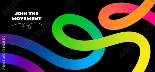 Abstract Color Background with Linear Gradient Shapes. Vector Pattern with Wavy Lines. Design Element with Rainbow Ribbons. Geometric Color Banner