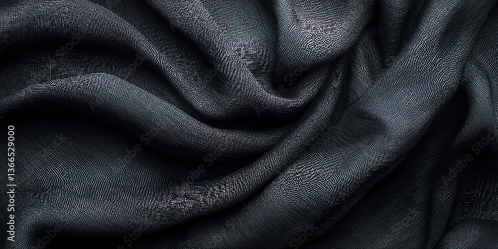 Fototapeta premium Draped Grey Fabric Texture with Soft Folds and Subtle Lighting