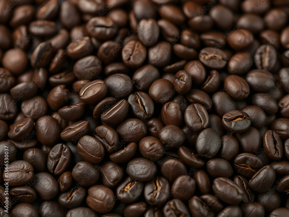 Roasted Coffee Beans Macro Shot Freshly Brewed Aroma, Gourmet, Texture, Brown Background, Coffee Shop, Cafe. Roasted Coffee Beans Macro Shot Freshly Brewed Aroma, Gourmet, Texture, Brown Background, Coffee Shop, Cafe.