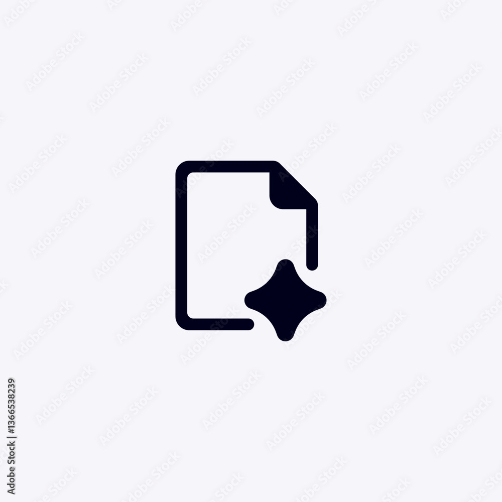 Ai document icon featuring a star. ideal for representing ai applications and digital platforms. Ai document icon featuring a star. ideal for representing ai applications and digital platforms.
