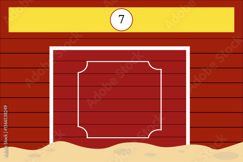 A red burladero in a bullring