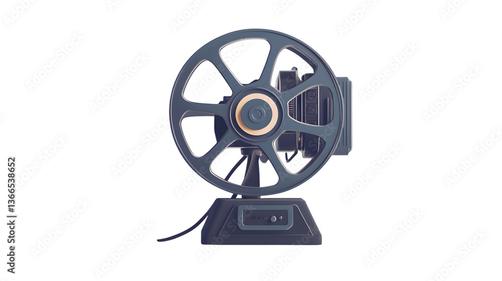 Obraz premium A vintage film projector with a large reel perfect for cinema history enthusiasts and retro me