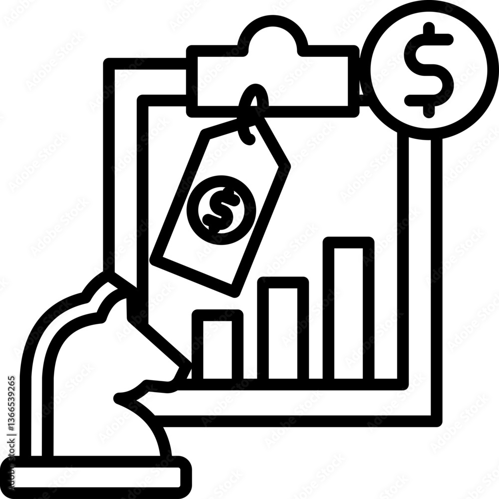 Fototapeta premium Pricing Strategy bold line color icon