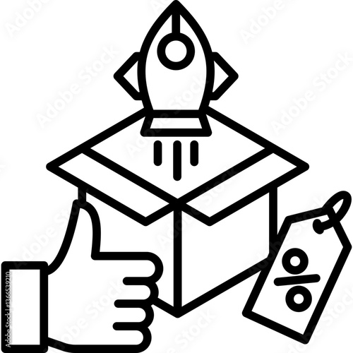 Product Launch bold line color icon