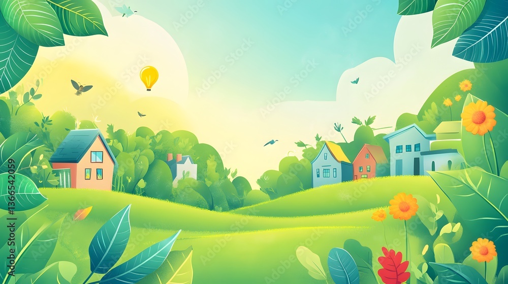 Naklejka premium Professional Vector Design Template Utilizing Ecology Icons for Graphic Projects