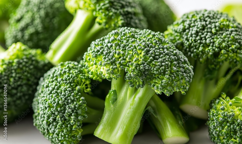 Fresh broccoli florets close-up Fresh broccoli florets close-up