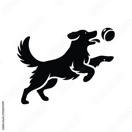 Playful Pup Chasing Ball