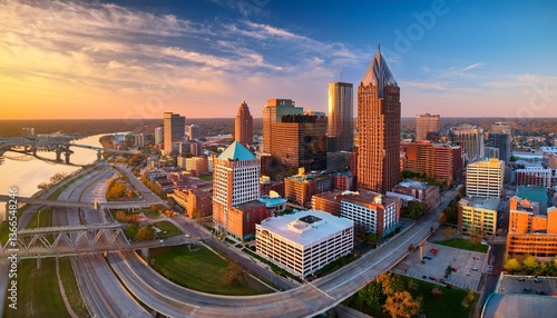  Memphis, Tennessee, USA Downtown Skyline Aerial