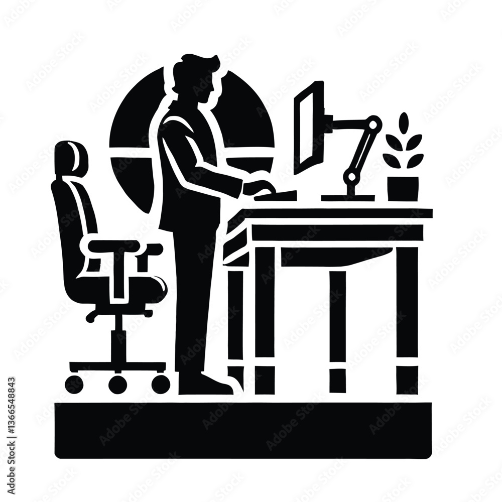Remote Work Silhouette Remote Work Silhouette