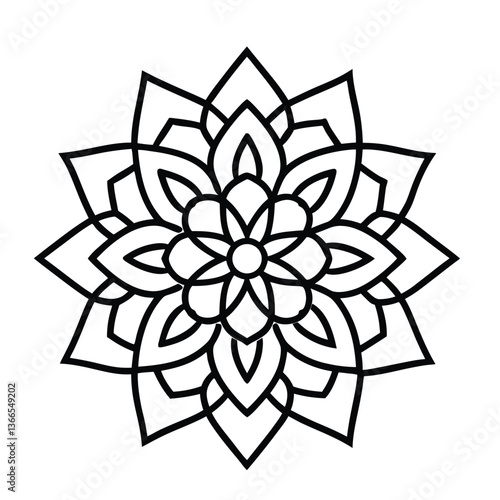 Editable Mandala Line Art for Creative Projects Vector Illustration