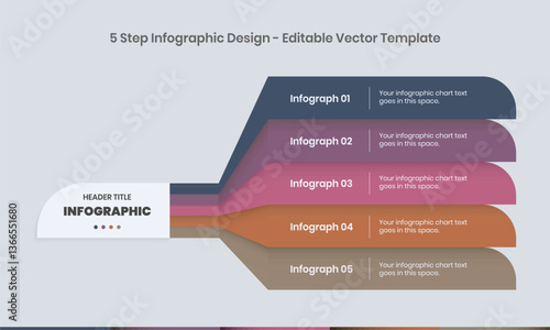 5 Steps Infographics Design Template, Graph, Pie chart, workflow layout, Horizontal rectangular box diagram, workflow layout, business presentation graphic elements, step by step process diagram
