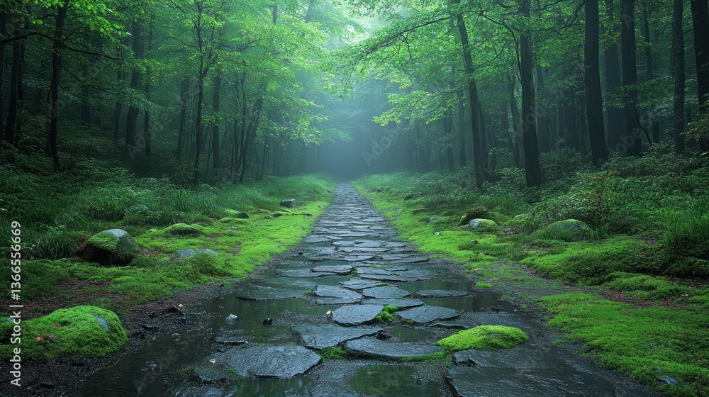 Fototapeta premium Misty forest path