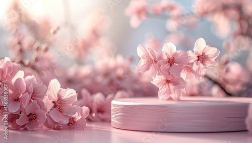 Wallpaper Mural Pink Cherry Blossoms in Soft Sunlight Torontodigital.ca