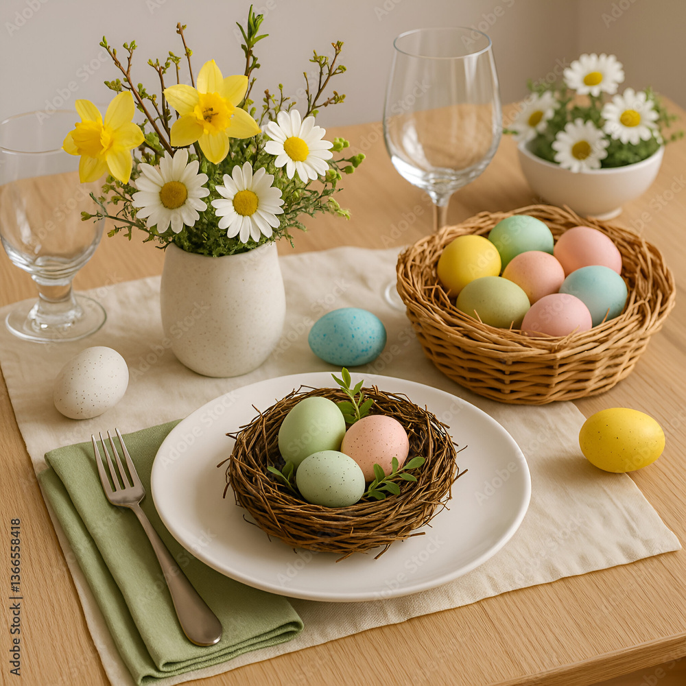 Symbolic Easter Feast: Eggs & Spring Flowers Symbolic Easter Feast: Eggs & Spring Flowers