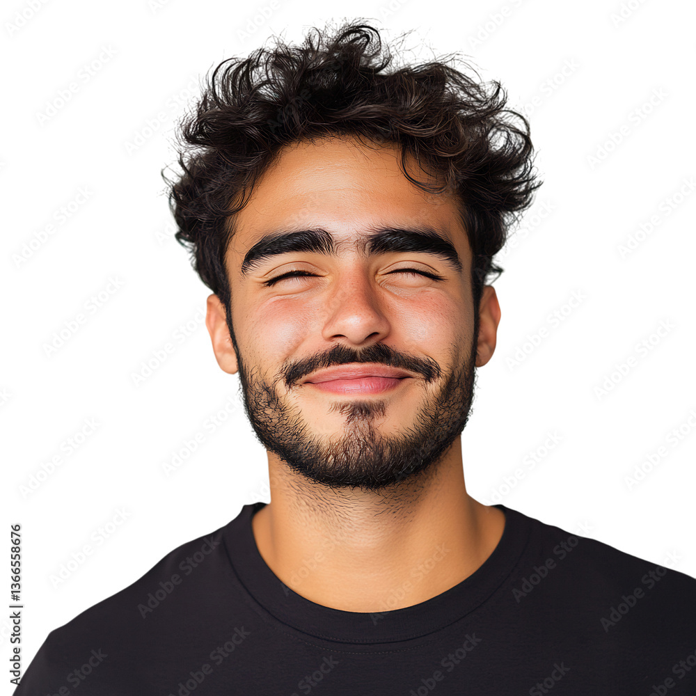 A Man Smirking and Raising Eyebrow Isolated on Transparent Background A Man Smirking and Raising Eyebrow Isolated on Transparent Background