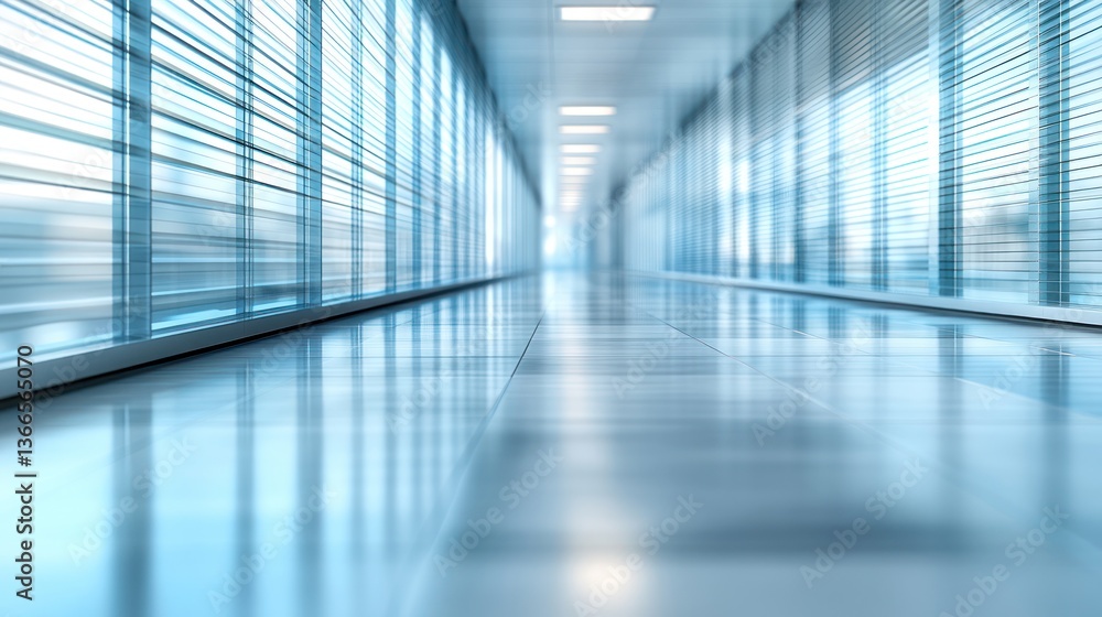 Modern, clean hallway with light Modern, clean hallway with light
