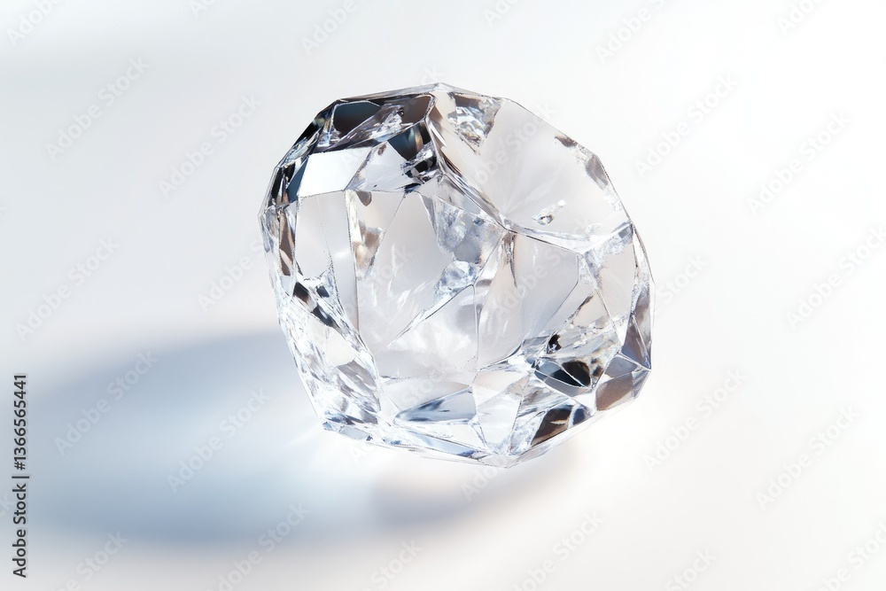 Illuminated Diamond Sparkling Light on White Background for Jewelry Concept Illuminated Diamond Sparkling Light on White Background for Jewelry Concept