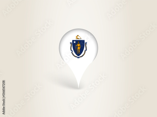 Pin Icon with Massachusetts National Flag. Free Download Pin Icon with Massachusetts National Flag. - GFXLoad