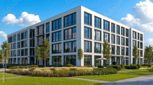 Wallpaper Mural Modern office building with landscaping Torontodigital.ca