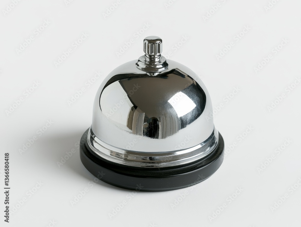 Polished chrome bell on white background Polished chrome bell on white background
