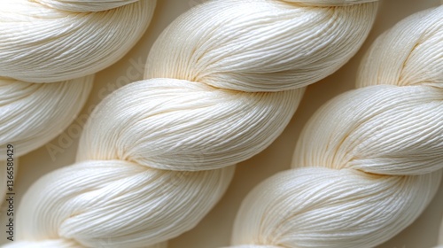 Soft, creamy white yarn coils