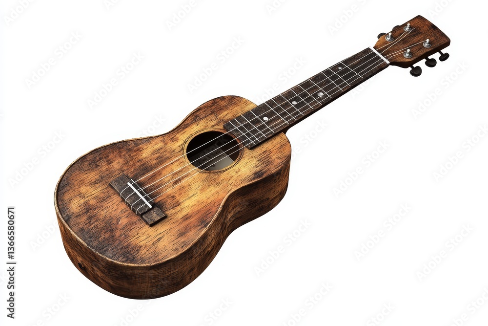 Fototapeta premium Vintage Ukulele Isolated on White