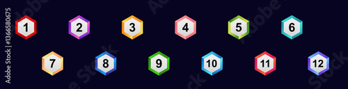 Bullet point icons are numbered for organizing information. ideal for lists and step-by-step guides.