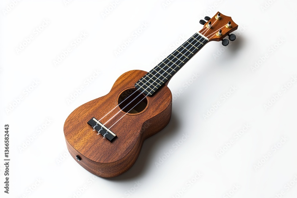Fototapeta premium Wooden Ukulele on White Background (4)