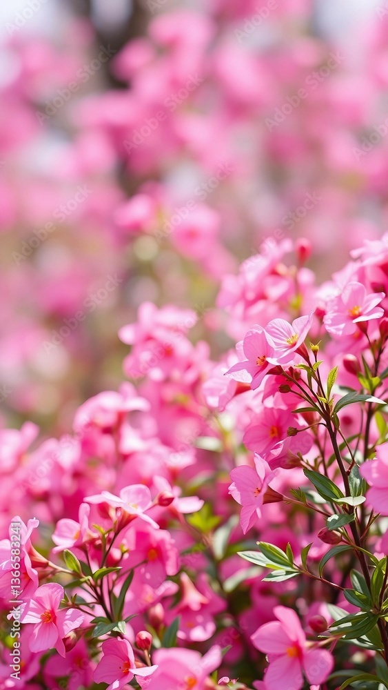 Spring Summer Creative nature background Pink flowers border vertical Spring Summer Creative nature background Pink flowers border vertical