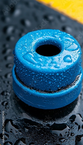 Blue Cap on Dark Surface