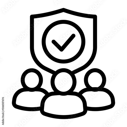 Security Icon Outline Style for Team Building Pack Icon Themes