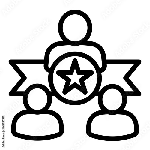 Leadership Icon Outline Style for Team Building Pack Icon Themes