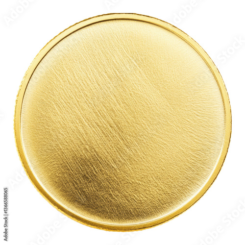 Blank gold coin with smooth surface, no text or design elements visible