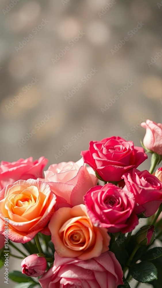 Creative layout made of colorful rose flowers on transparent background Greeting Card Womens Day on Creative layout made of colorful rose flowers on transparent background Greeting Card Womens Day on