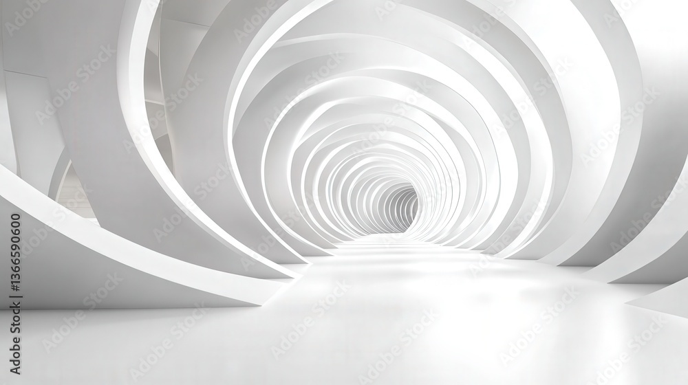 Obraz premium Abstract Architectural White Tunnel