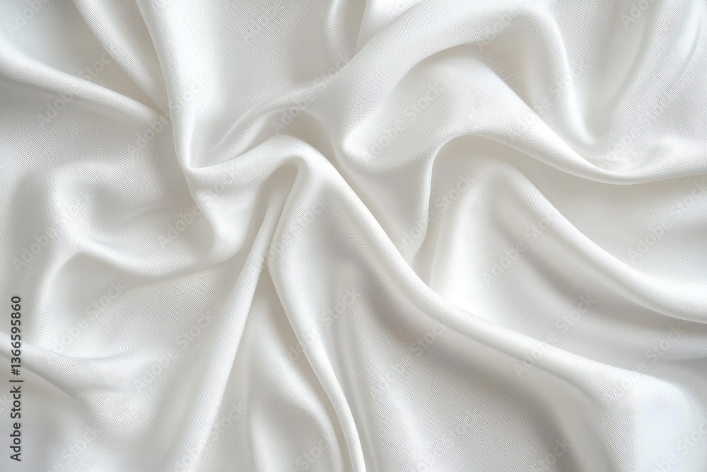 White silk fabric draped White silk fabric draped