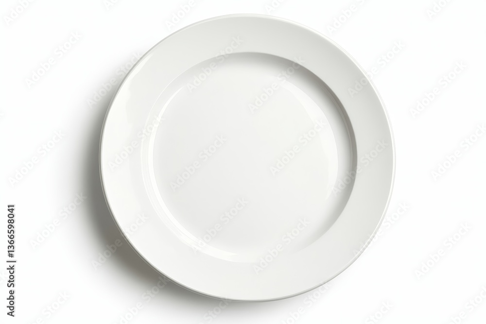 Empty white dinner plate on white background Empty white dinner plate on white background